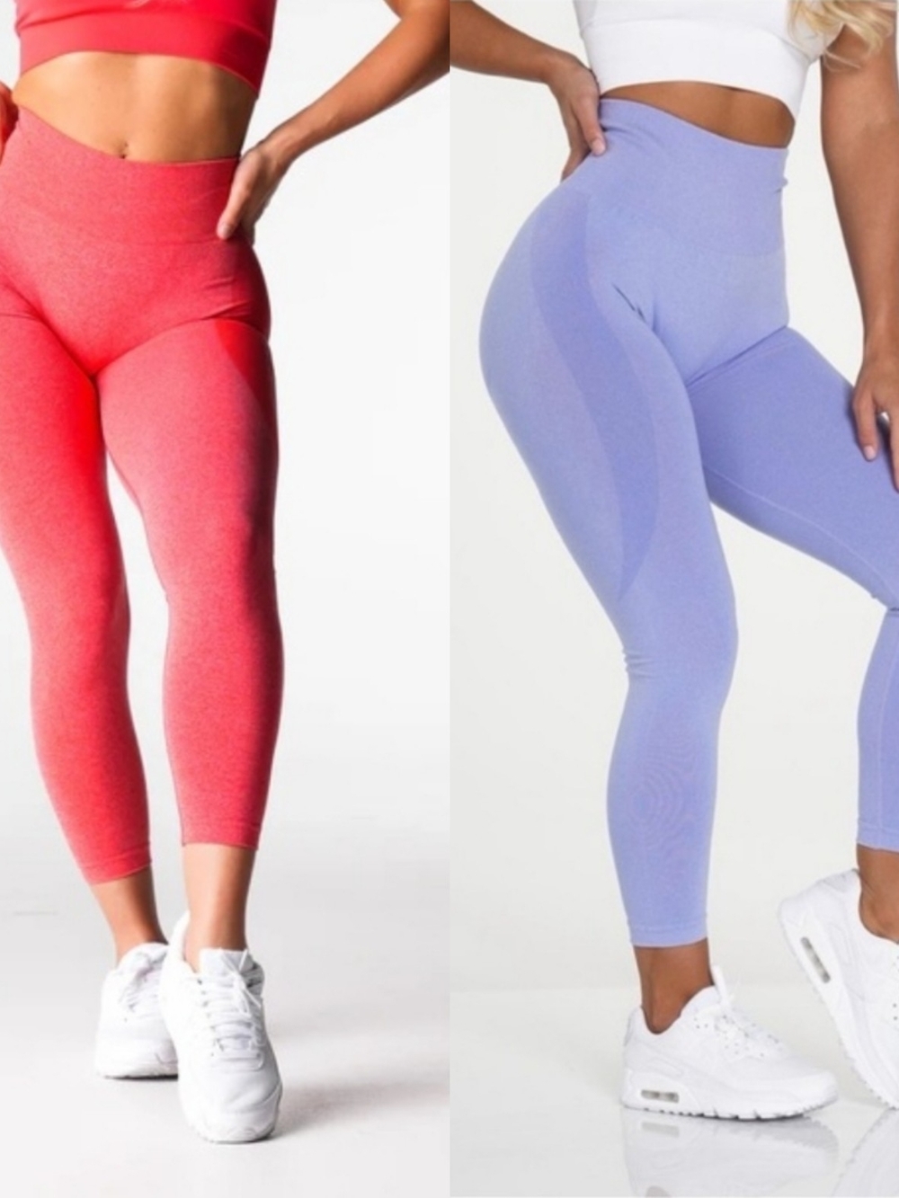 ⭐️NVGTN Seamless High-Waist Active Leggings - Red & Lavender SZ S⭐️